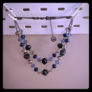 blue glass bead necklace